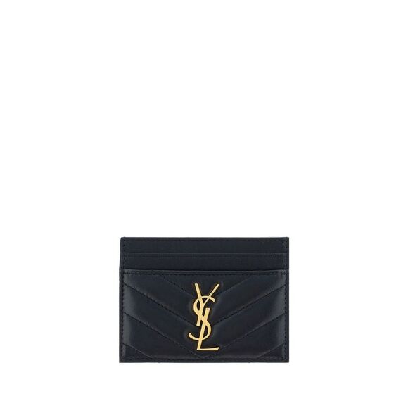 Saint Laurent Black Lamb Ovis Aries Aries Women's Wallet - Picture 1 of 2